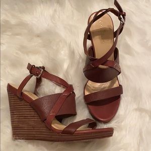Cole Haan Brown Leather Wedge Sandal sz. 6